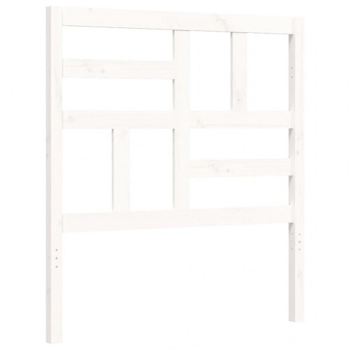 Sengeramme med sengegavl 100x200 cm massivt træ hvid