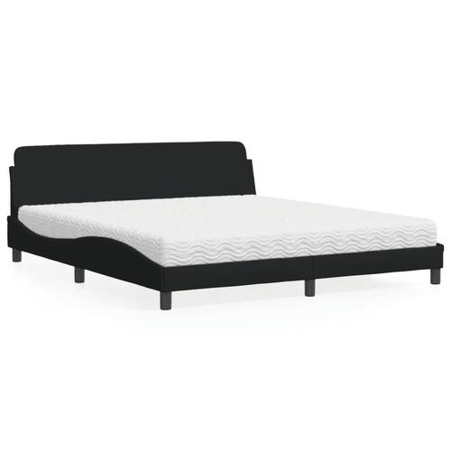 Seng med madras 180x200 cm stof sort