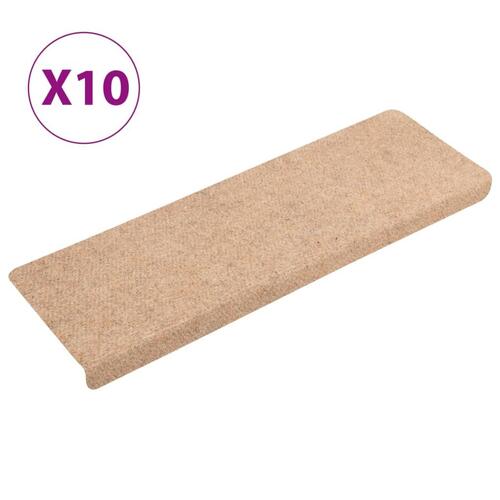 Trappemåtter 10 stk. 65x21x4 cm tuftet brun