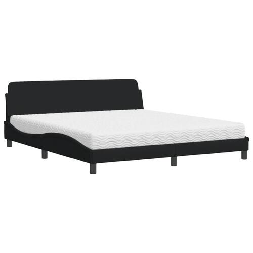 Seng med madras 180x200 cm stof sort
