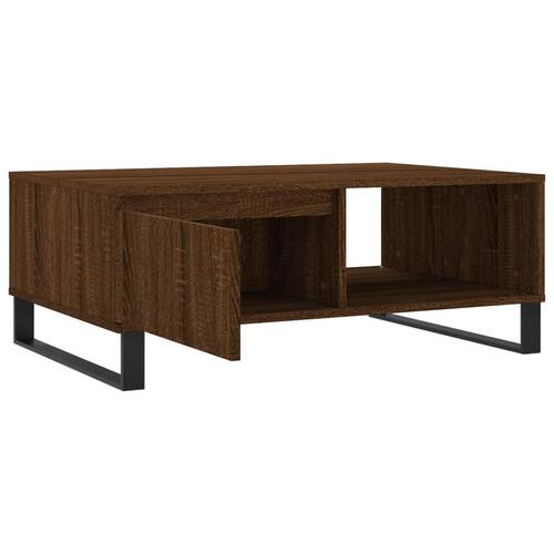 Sofabord 90x60x35 cm konstrueret træ brun egetræsfarve