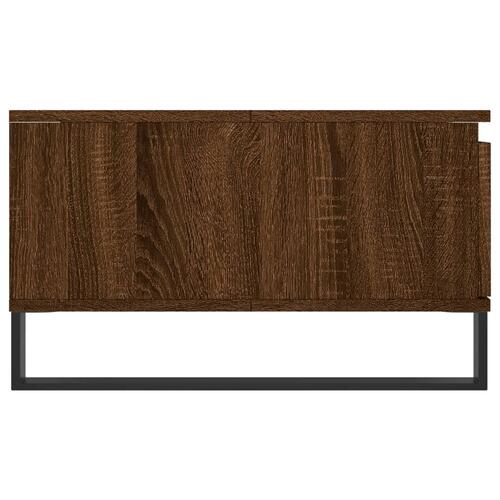 Sofabord 90x60x35 cm konstrueret træ brun egetræsfarve