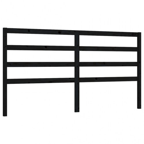 Sengegavl 206×4×100 cm - massivt fyrretræ, sort