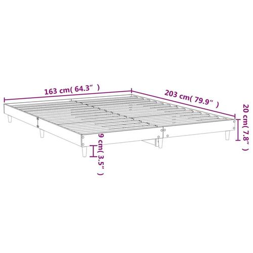 Sengeramme 160x200 cm uden madras konstrueret træ sonoma-eg