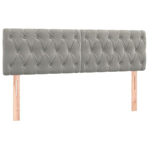 Kontinentalseng med LED-lys 140x190 cm velour lysegrå