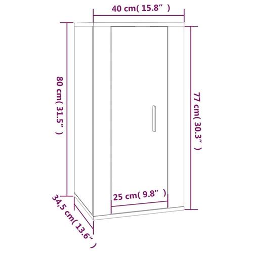 Væghængt tv-skab 40x34,5x80 cm røget egetræ