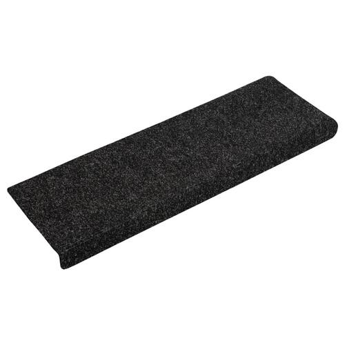 Trappemåtter 5 stk. 65x21x4 cm tuftet sort