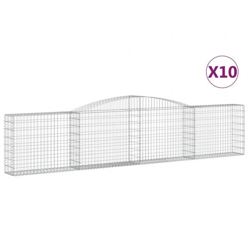 Buede gabionkurve - 10 stk. 400×30×80/100 cm i galvaniseret jern