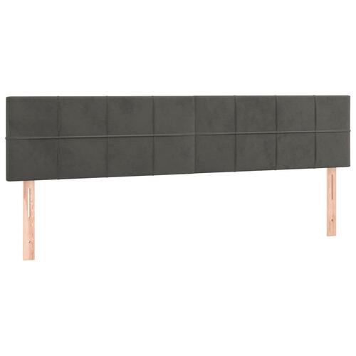 Sengegavle 2 stk. 100x5x78/88 cm fløjl mørkegrå