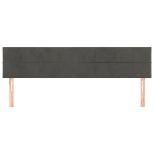 Sengegavle 2 stk. 100x5x78/88 cm fløjl mørkegrå