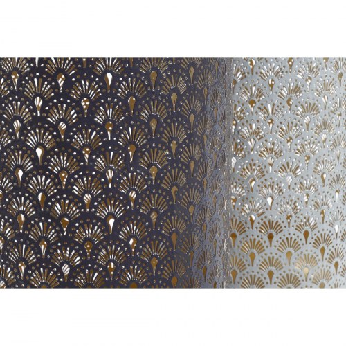 Lyseholder i aluminium, beige - sæt af 2 (24 × 24 × 57 cm)