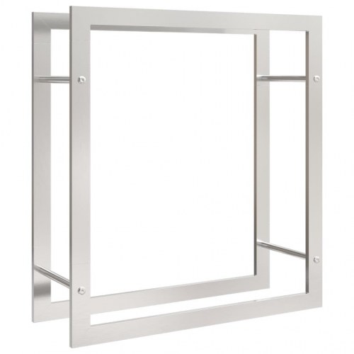 Brændestativ i rustfrit stål - 80 × 28 × 86 cm, sølv