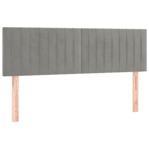 Kontinentalseng med LED-lys 140x190 cm velour lysegrå
