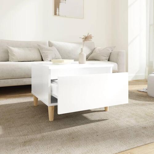 Sideborde 2 stk. 50x46x35 cm konstrueret træ hvid højglans