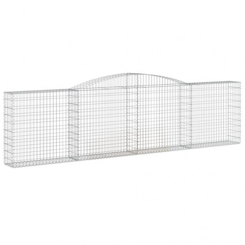 Buede gabionkurve 4 stk. 400x30x100/120 cm galvaniseret jern