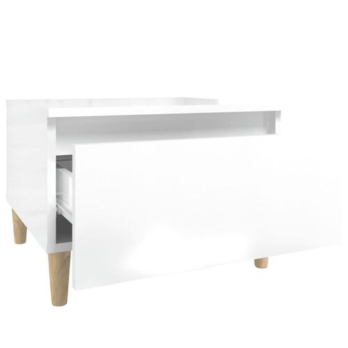Sideborde 2 stk. 50x46x35 cm konstrueret træ hvid højglans