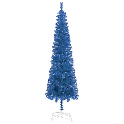 Smalt juletræ 210 cm blå