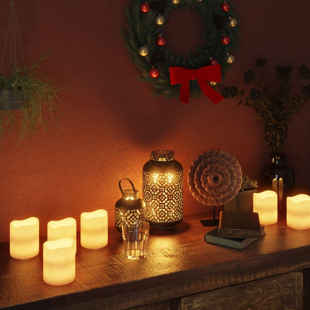 LED-stearinlys 24 stk. med timer og fjernbetjening varm hvid