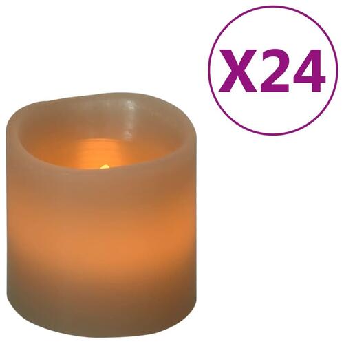 LED-stearinlys 24 stk. med timer og fjernbetjening varm hvid