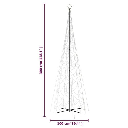 Kegleformet juletræ 230x800 cm 3000 LED'er varmt hvidt lys