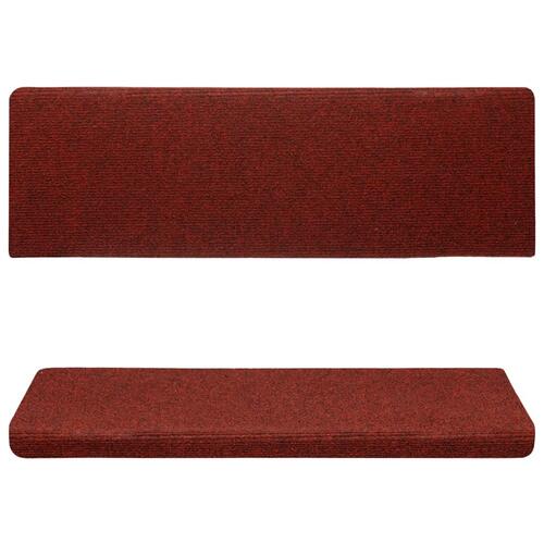 Trappemåtter 5 stk. 65x21x4 cm tuftet bordeauxfarvet