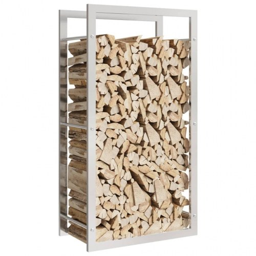 Brændestativ i rustfrit stål 50 × 28 × 94 cm - sølv