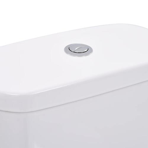Fritstående toilet m. cisterne og soft close-sæde keramisk hvid