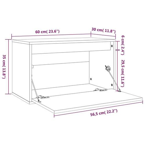 Vægskab 60x30x35 cm massivt fyrretræ