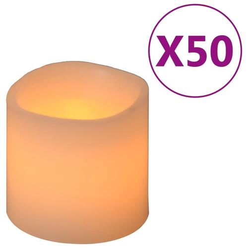Elektriske LED-stearinlys 50 stk. varm hvid