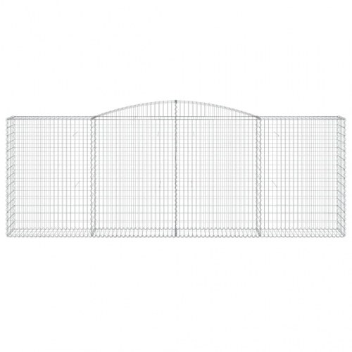 Buede gabionkurve 2 stk. - 400×50×140/160 cm i galvaniseret jern