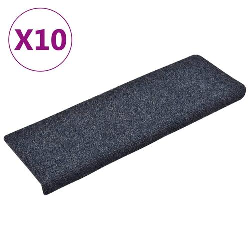 Trappemåtter 10 stk. 65x21x4 cm tuftet antracitgrå