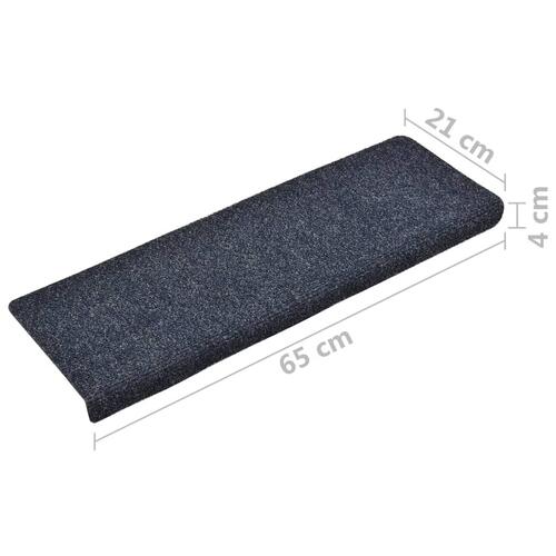Trappemåtter 10 stk. 65x21x4 cm tuftet antracitgrå