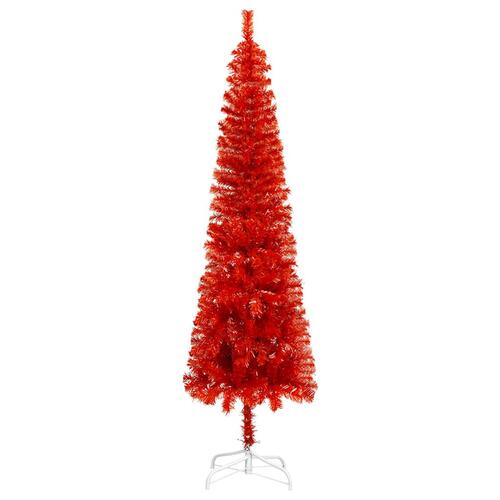 Smalt juletræ 180 cm rød