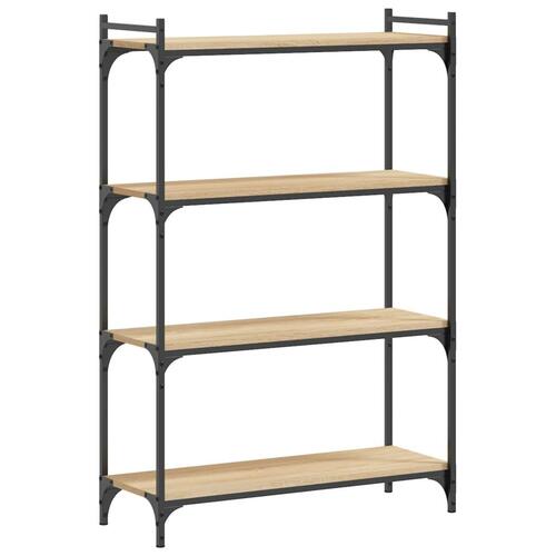 Bogreol 4 hylder 80x30x120 cm konstrueret træ sonoma-eg