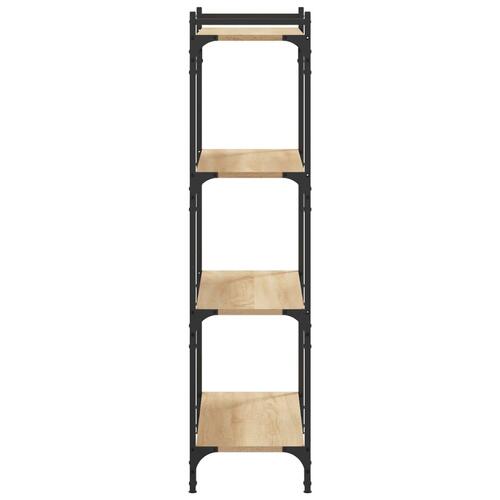Bogreol 4 hylder 80x30x120 cm konstrueret træ sonoma-eg