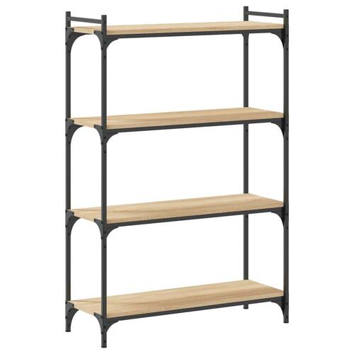 Bogreol 4 hylder 80x30x120 cm konstrueret træ sonoma-eg