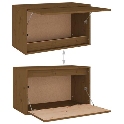 Vægskab 60x30x35 cm massivt fyrretræ honningbrun