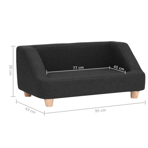 Hundesofa 95x63x39 cm linned sort