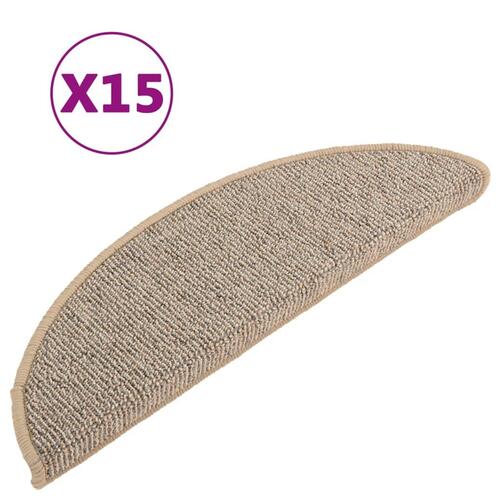 Trappemåtter 15 stk. 56x17x3 cm brun