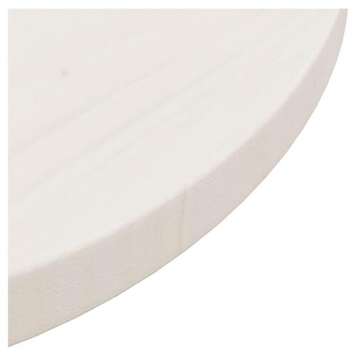 Bordplade hvid Ø40x2,5 cm massivt fyrretræ