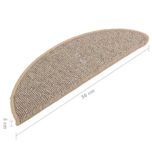 Trappemåtter 15 stk. 56x17x3 cm brun