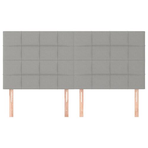 Sengegavle 4 stk. 100x5x78/88 cm stof lysegrå