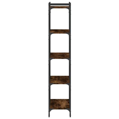 Bogreol 5 hylder 60x30x154 cm konstrueret træ røget eg