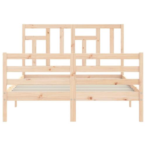 Sengeramme med sengegavl 140x190 cm massivt træ