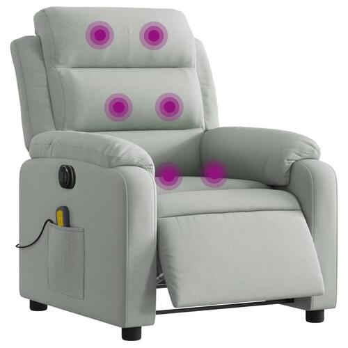 Massagestol velour lysegrå