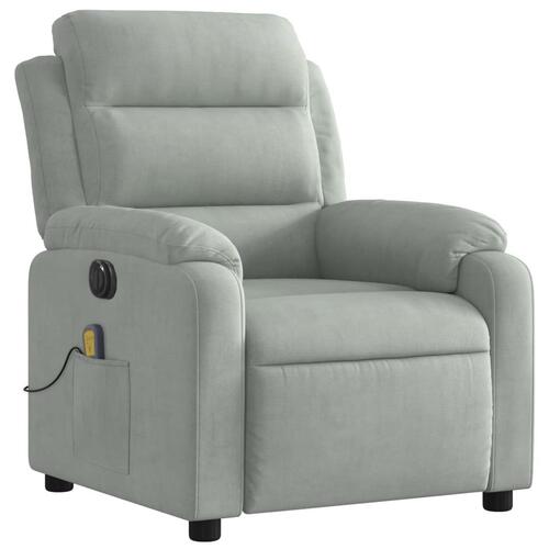 Massagestol velour lysegrå