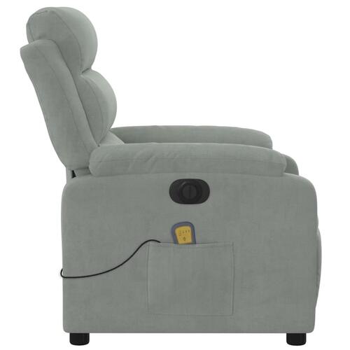Massagestol velour lysegrå