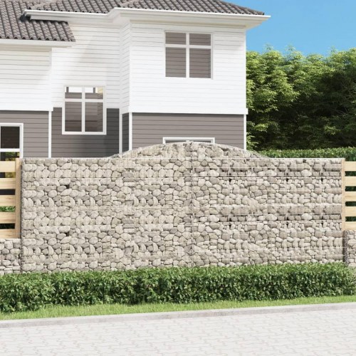 Buede gabionkurve 4 stk. 400x30x160/180 cm galvaniseret jern