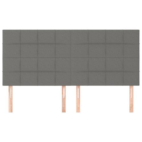 Sengegavle 4 stk. 100x5x78/88 cm stof mørkegrå