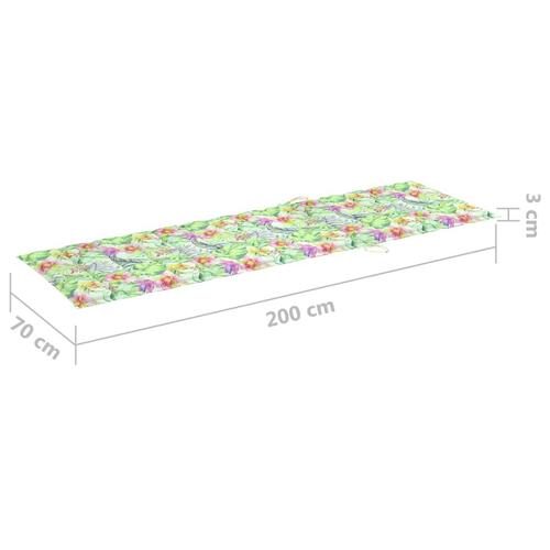 Hynde til liggestol 200x70x3 cm oxfordstof bladmønster